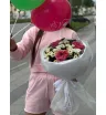 Букет с пионовидной розой и сантини