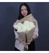 Монобукет из белых роз