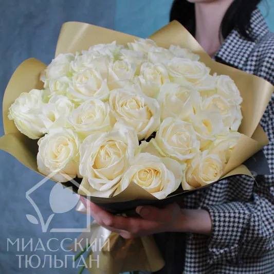 Букет кремовых роз (25 шт)
